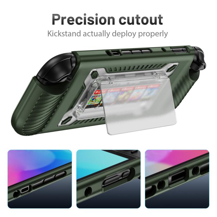 For Nintendo Switch 2 Anti-slip Textured TPU Hybrid PC Gaming Console Protective Case with Card Slot