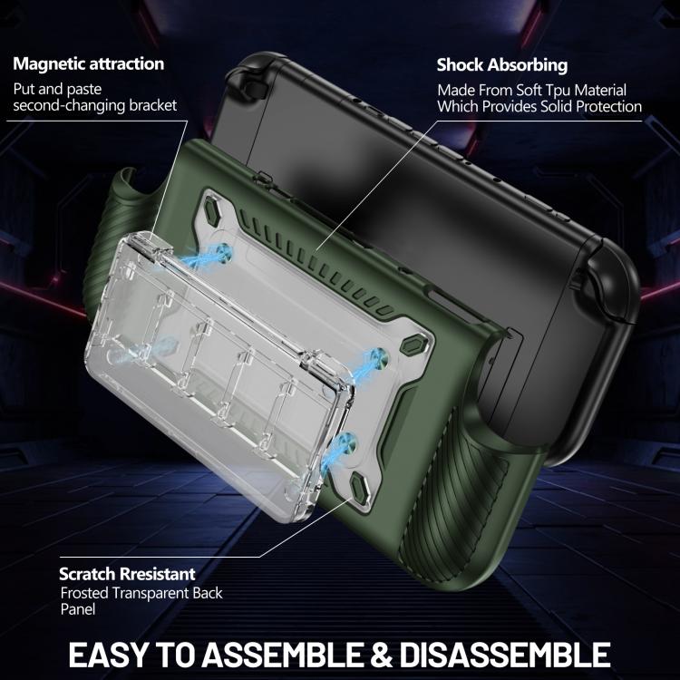 For Nintendo Switch 2 Anti-slip Textured TPU Hybrid PC Gaming Console Protective Case with Card Slot
