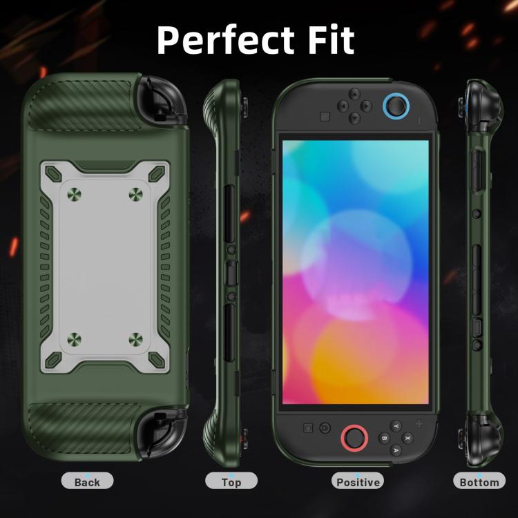 For Nintendo Switch 2 Anti-slip Textured TPU Hybrid PC Gaming Console Protective Case with Card Slot