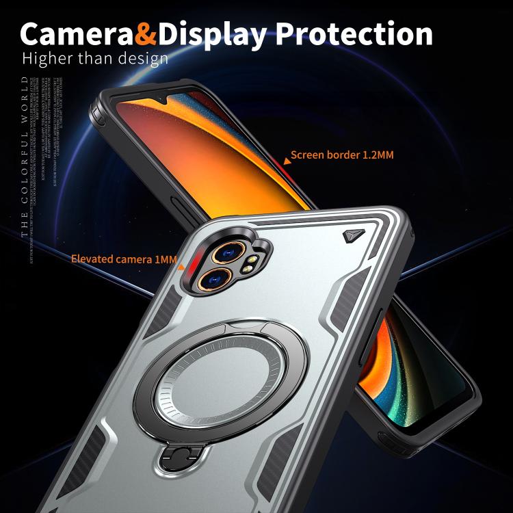 For Samsung Galaxy Xcover7 Pro PC Hybrid TPU Armor MagSafe Ring Holder Phone Case