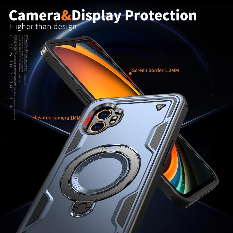 For Samsung Galaxy Xcover7 Pro PC Hybrid TPU Armor MagSafe Ring Holder Phone Case