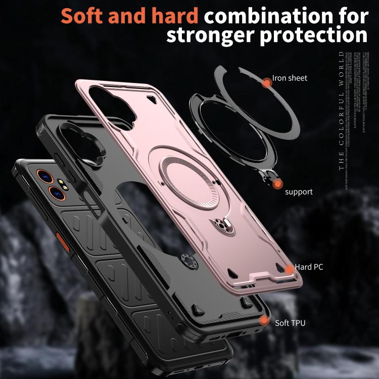 For Samsung Galaxy Xcover7 Pro PC Hybrid TPU Armor MagSafe Ring Holder Phone Case