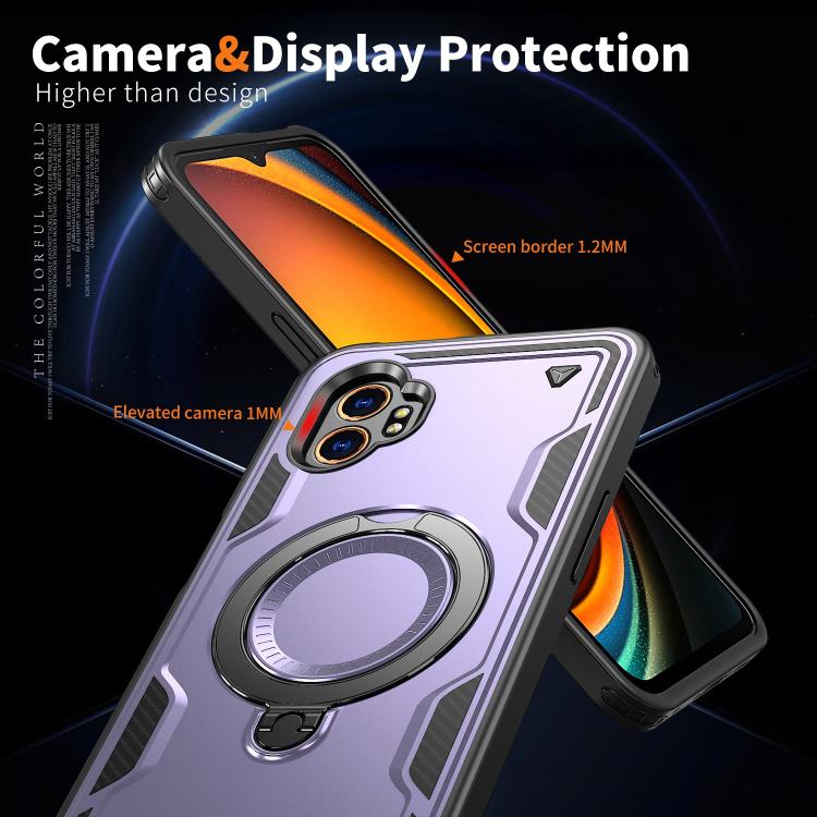 For Samsung Galaxy Xcover7 Pro PC Hybrid TPU Armor MagSafe Ring Holder Phone Case
