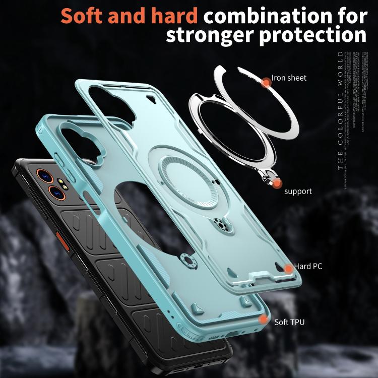 For Samsung Galaxy Xcover7 Pro PC Hybrid TPU Armor MagSafe Ring Holder Phone Case