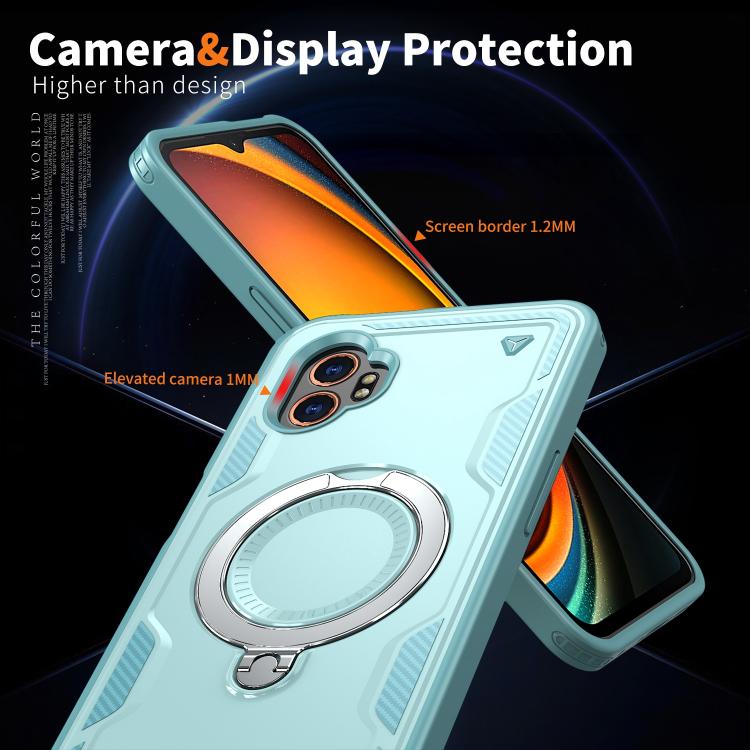 For Samsung Galaxy Xcover7 Pro PC Hybrid TPU Armor MagSafe Ring Holder Phone Case