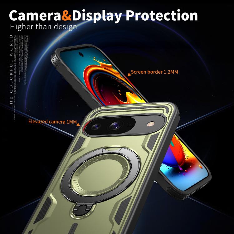 For Google Pixel 10 / 10 Pro PC Hybrid TPU Armor MagSafe Ring Holder Phone Case