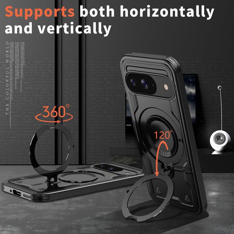 For Google Pixel 10 / 10 Pro PC Hybrid TPU Armor MagSafe Ring Holder Phone Case