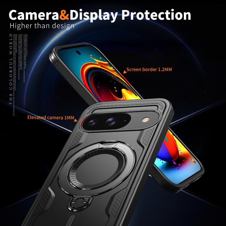 For Google Pixel 10 / 10 Pro PC Hybrid TPU Armor MagSafe Ring Holder Phone Case