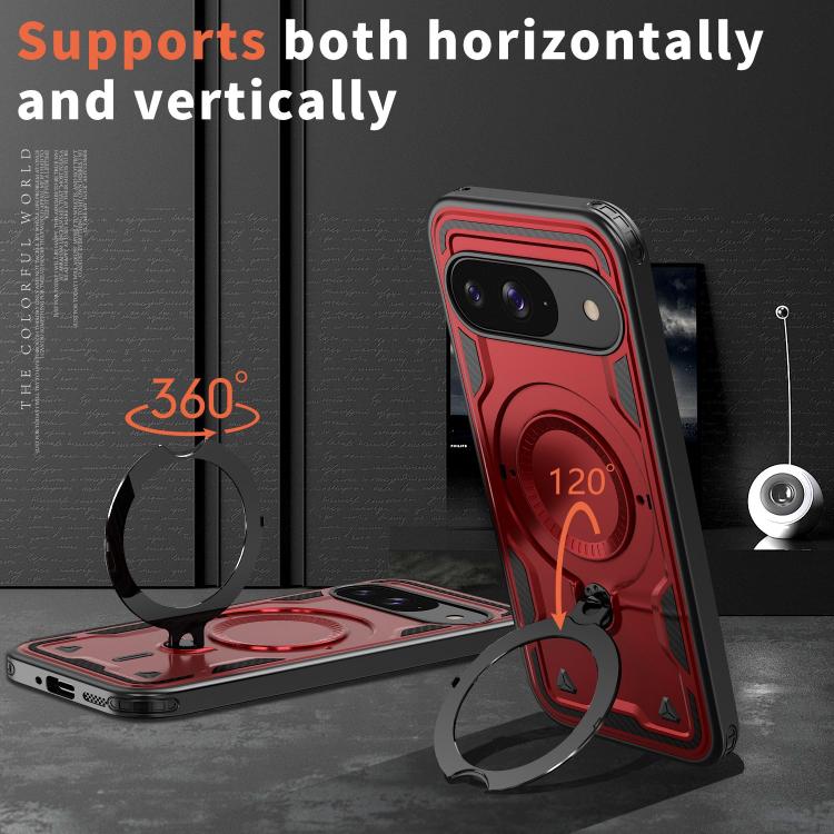 For Google Pixel 10 / 10 Pro PC Hybrid TPU Armor MagSafe Ring Holder Phone Case