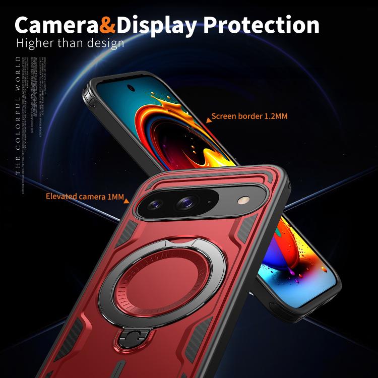 For Google Pixel 10 / 10 Pro PC Hybrid TPU Armor MagSafe Ring Holder Phone Case