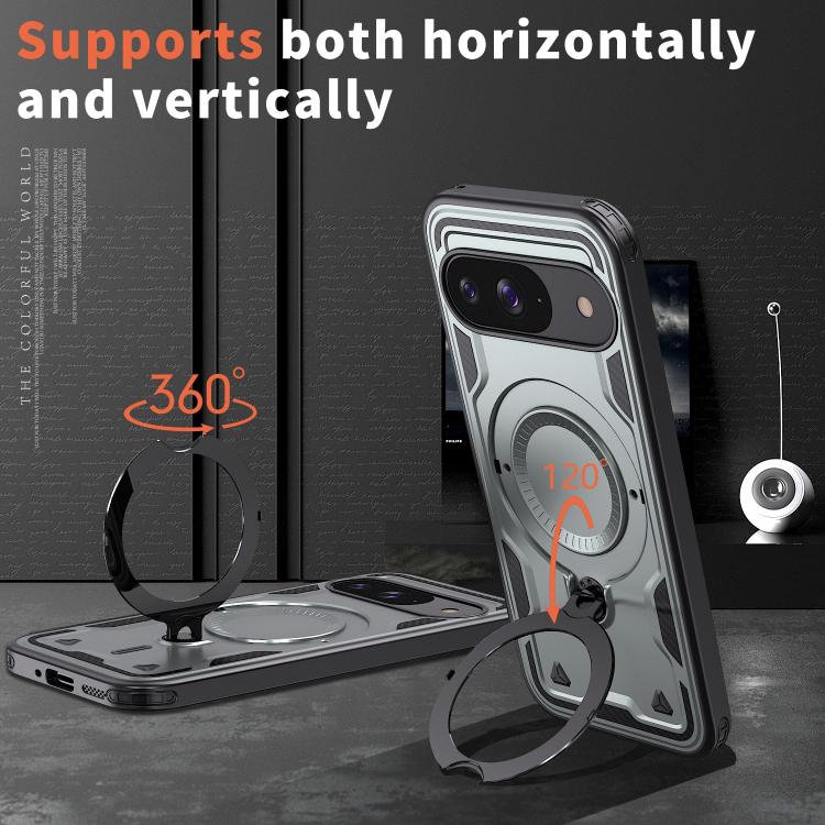 For Google Pixel 10 / 10 Pro PC Hybrid TPU Armor MagSafe Ring Holder Phone Case