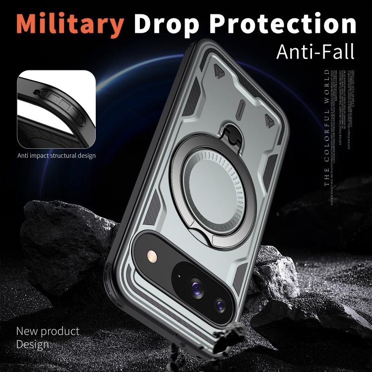 For Google Pixel 10 / 10 Pro PC Hybrid TPU Armor MagSafe Ring Holder Phone Case