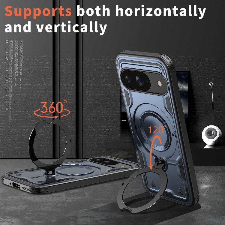 For Google Pixel 10 / 10 Pro PC Hybrid TPU Armor MagSafe Ring Holder Phone Case