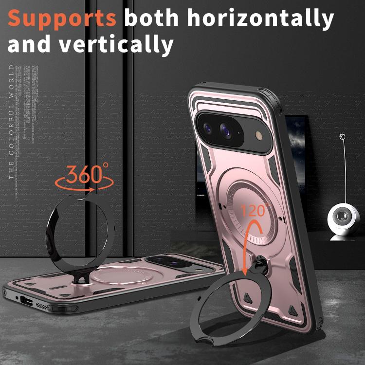 For Google Pixel 10 / 10 Pro PC Hybrid TPU Armor MagSafe Ring Holder Phone Case