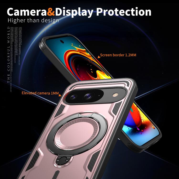 For Google Pixel 10 / 10 Pro PC Hybrid TPU Armor MagSafe Ring Holder Phone Case