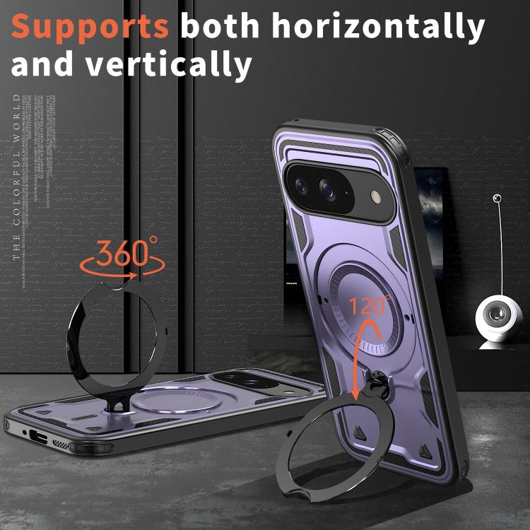 For Google Pixel 10 / 10 Pro PC Hybrid TPU Armor MagSafe Ring Holder Phone Case