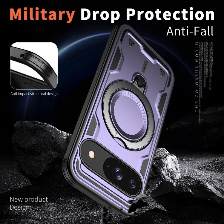 For Google Pixel 10 / 10 Pro PC Hybrid TPU Armor MagSafe Ring Holder Phone Case