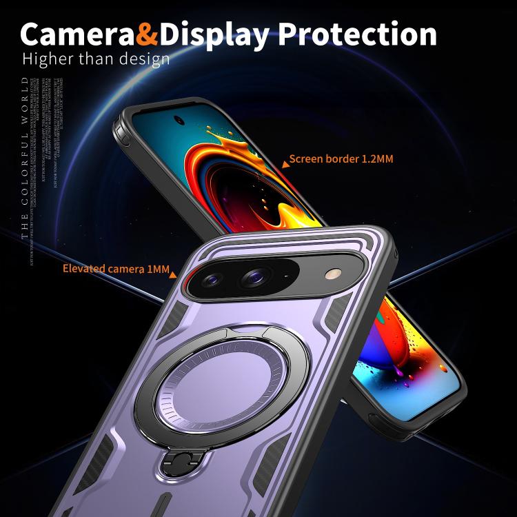 For Google Pixel 10 / 10 Pro PC Hybrid TPU Armor MagSafe Ring Holder Phone Case