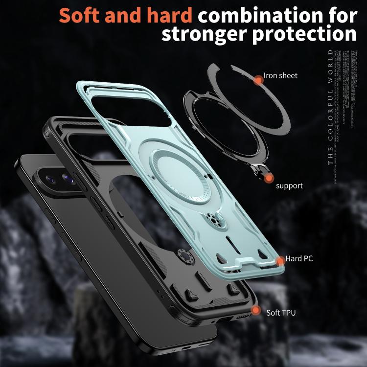 For Google Pixel 10 / 10 Pro PC Hybrid TPU Armor MagSafe Ring Holder Phone Case