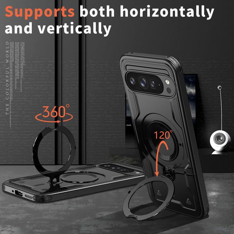 For Google Pixel 10 Pro XL PC Hybrid TPU Armor MagSafe Ring Holder Phone Case