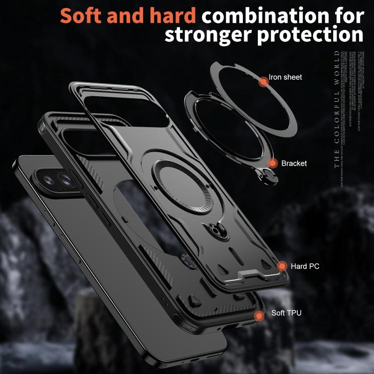 For Google Pixel 10 Pro XL PC Hybrid TPU Armor MagSafe Ring Holder Phone Case