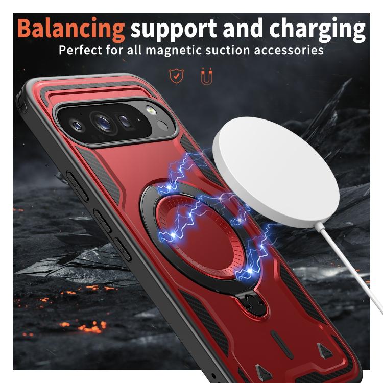 For Google Pixel 10 Pro XL PC Hybrid TPU Armor MagSafe Ring Holder Phone Case