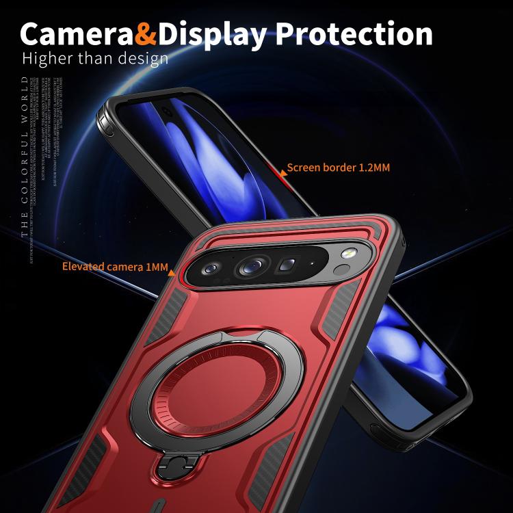 For Google Pixel 10 Pro XL PC Hybrid TPU Armor MagSafe Ring Holder Phone Case