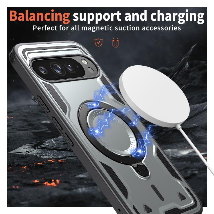 For Google Pixel 10 Pro XL PC Hybrid TPU Armor MagSafe Ring Holder Phone Case