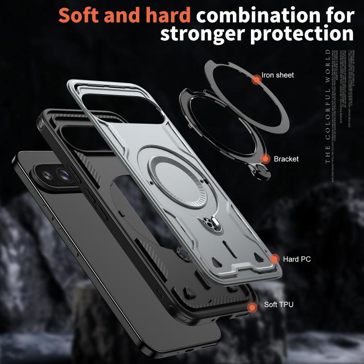 For Google Pixel 10 Pro XL PC Hybrid TPU Armor MagSafe Ring Holder Phone Case