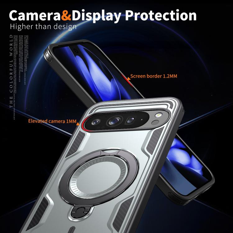 For Google Pixel 10 Pro XL PC Hybrid TPU Armor MagSafe Ring Holder Phone Case