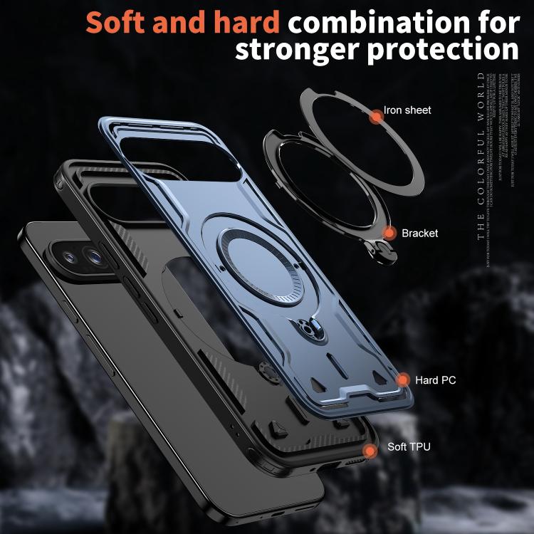 For Google Pixel 10 Pro XL PC Hybrid TPU Armor MagSafe Ring Holder Phone Case