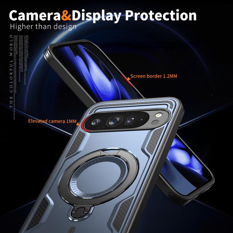 For Google Pixel 10 Pro XL PC Hybrid TPU Armor MagSafe Ring Holder Phone Case