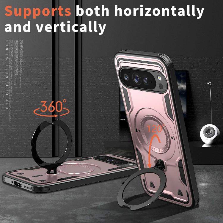 For Google Pixel 10 Pro XL PC Hybrid TPU Armor MagSafe Ring Holder Phone Case