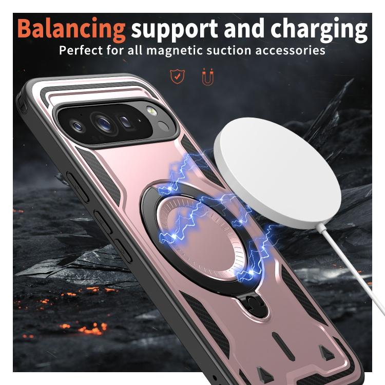 For Google Pixel 10 Pro XL PC Hybrid TPU Armor MagSafe Ring Holder Phone Case
