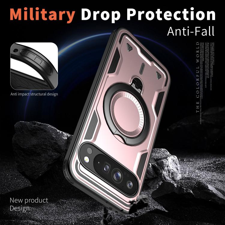 For Google Pixel 10 Pro XL PC Hybrid TPU Armor MagSafe Ring Holder Phone Case