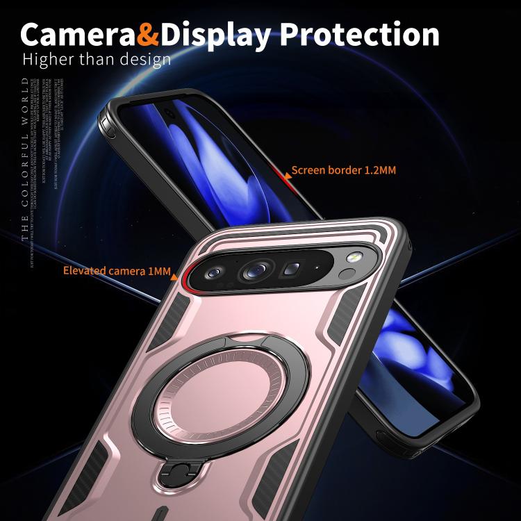 For Google Pixel 10 Pro XL PC Hybrid TPU Armor MagSafe Ring Holder Phone Case