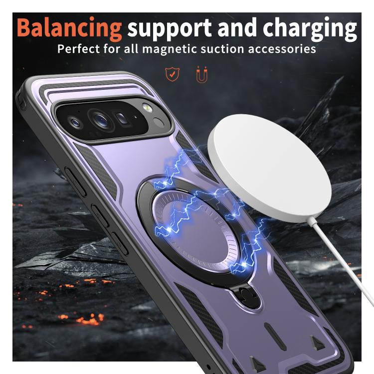 For Google Pixel 10 Pro XL PC Hybrid TPU Armor MagSafe Ring Holder Phone Case