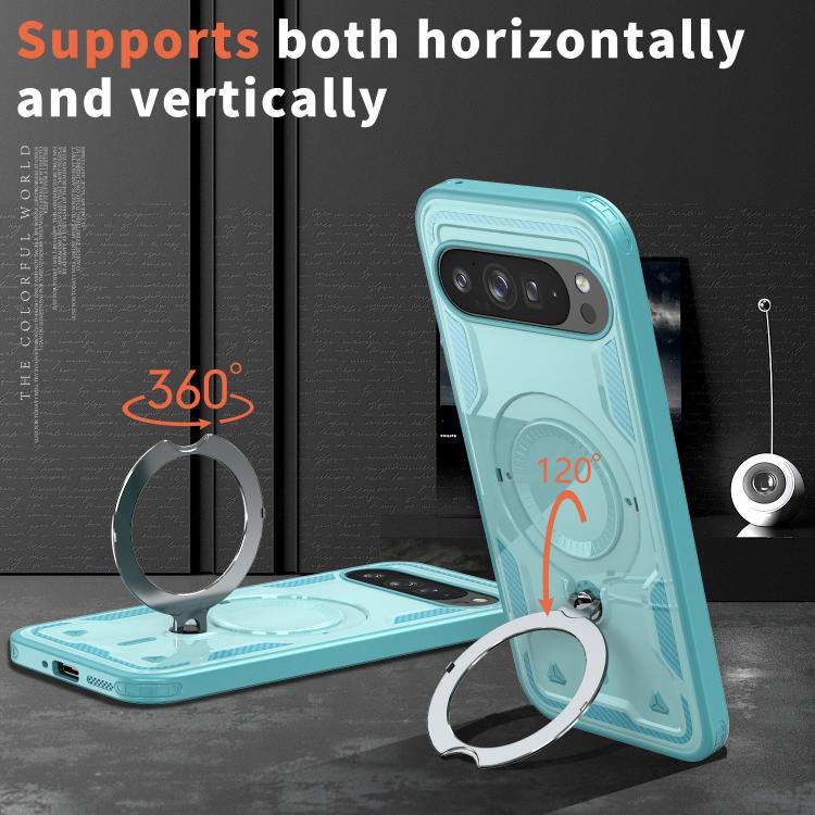 For Google Pixel 10 Pro XL PC Hybrid TPU Armor MagSafe Ring Holder Phone Case
