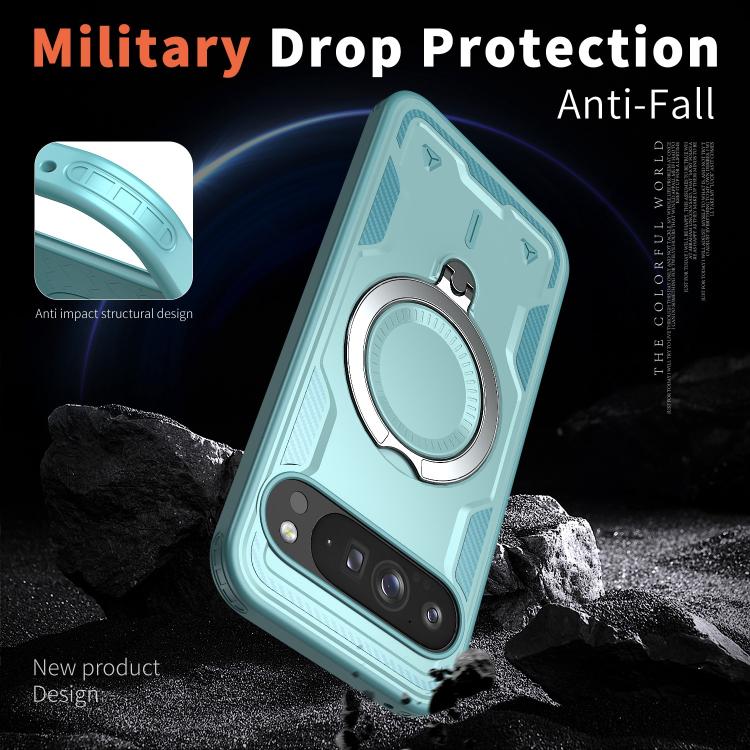 For Google Pixel 10 Pro XL PC Hybrid TPU Armor MagSafe Ring Holder Phone Case