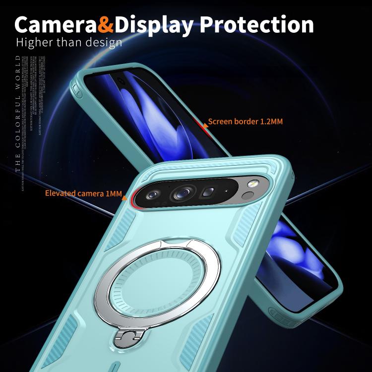 For Google Pixel 10 Pro XL PC Hybrid TPU Armor MagSafe Ring Holder Phone Case
