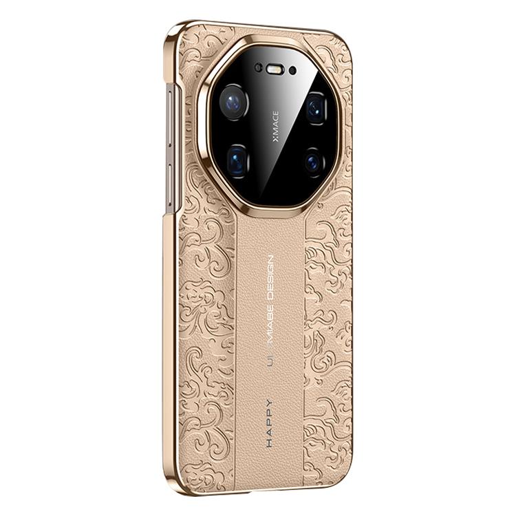 For Huawei Mate 80 Pro Max Cloud Dragon Pattern Plain Leather PC Phone Case