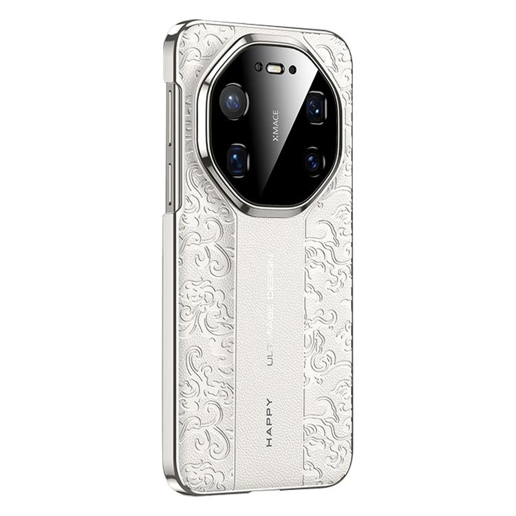 For Huawei Mate 80 Pro Max Cloud Dragon Pattern Plain Leather PC Phone Case