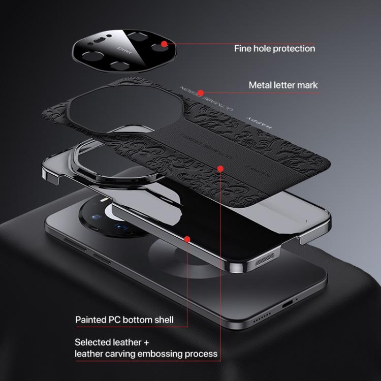 For Huawei Mate 80 Pro / 80 Cloud Dragon Pattern Plain Leather PC Phone Case