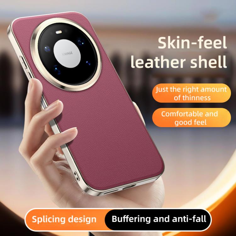 For Huawei Mate 80 Pro / 80 Premium Vegan Leather Skin Feel Cooling Phone Case