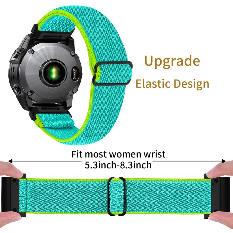 For Garmin 26mm Wave Pattern Elastic Woven Nylon Watch Band