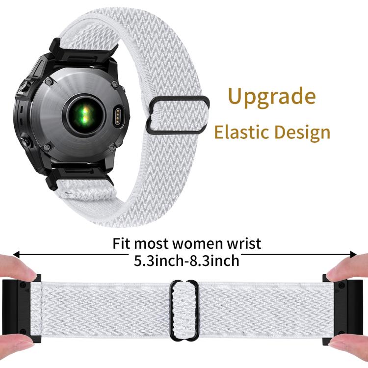 For Garmin 22mm Wave Pattern Elastic Woven Nylon Watch Band