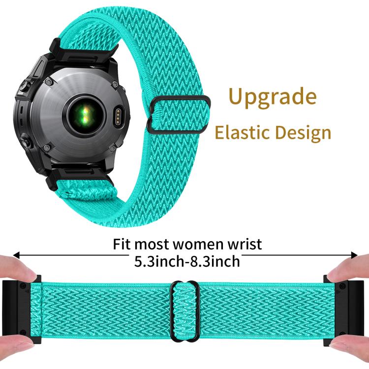 For Garmin 22mm Wave Pattern Elastic Woven Nylon Watch Band