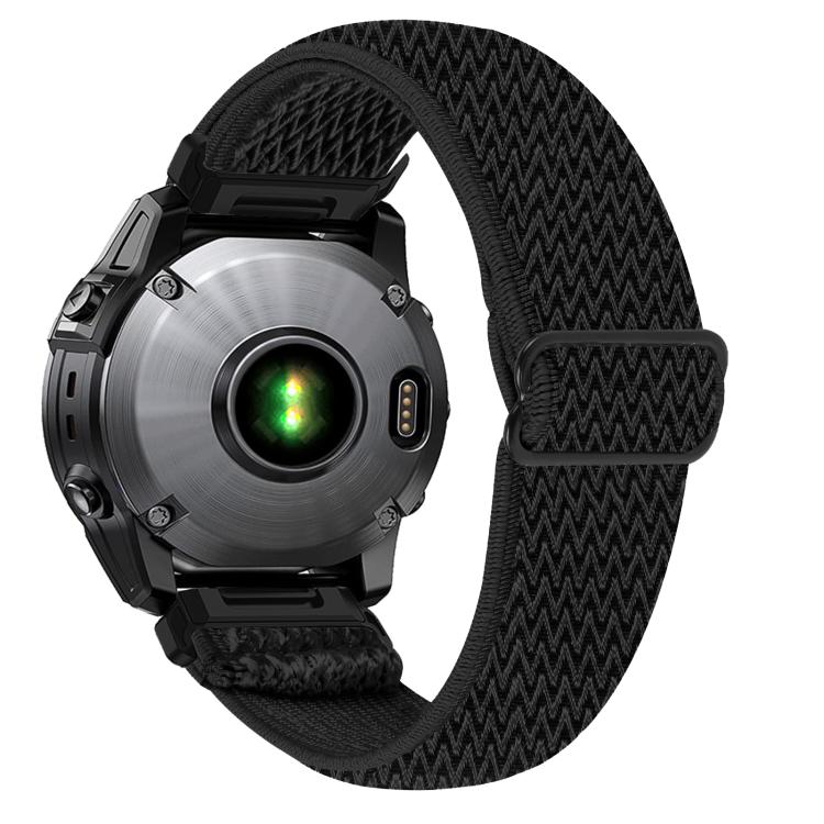 For Garmin 22mm Wave Pattern Elastic Woven Nylon Watch Band