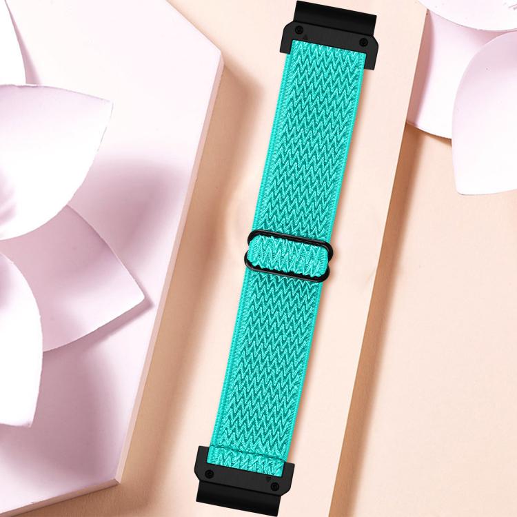 For Garmin 20mm Wave Pattern Elastic Woven Nylon Watch Band