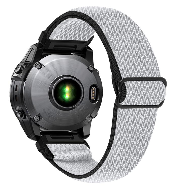 For Garmin 20mm Wave Pattern Elastic Woven Nylon Watch Band